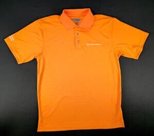 Pebble Beach Performance Polo Shirt Men's M Orange Collins Aerospace Golf Polo